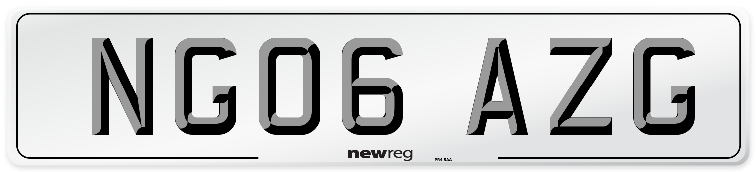 NG06 AZG Number Plate from New Reg